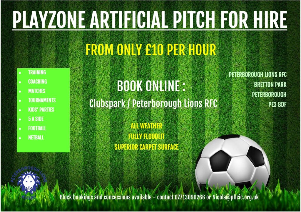 Artificial pitch hire Peterborough